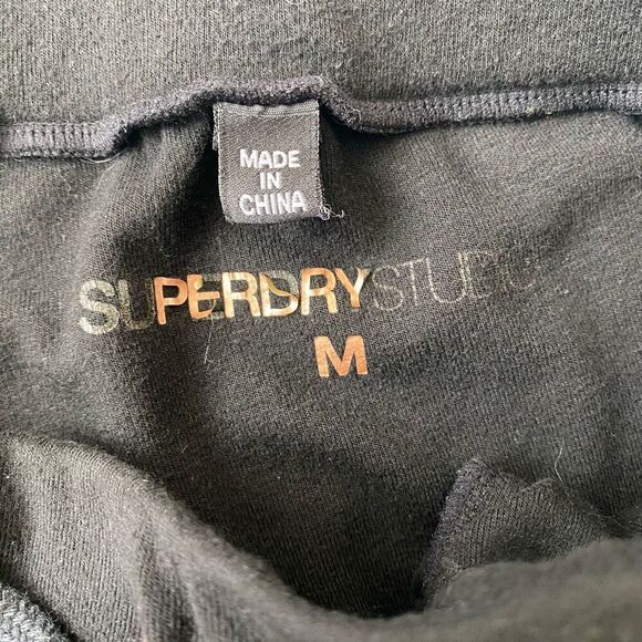 Super Dry Studio women M pull on jogger sweatpants w/elastic waist black - Picture 5 of 10